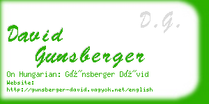 david gunsberger business card